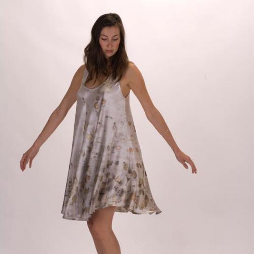 Cinerea Imprint on Satin Silk Swinger Dress
