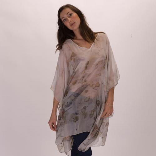 Gumleaf Imprints on Georgette Kaftan